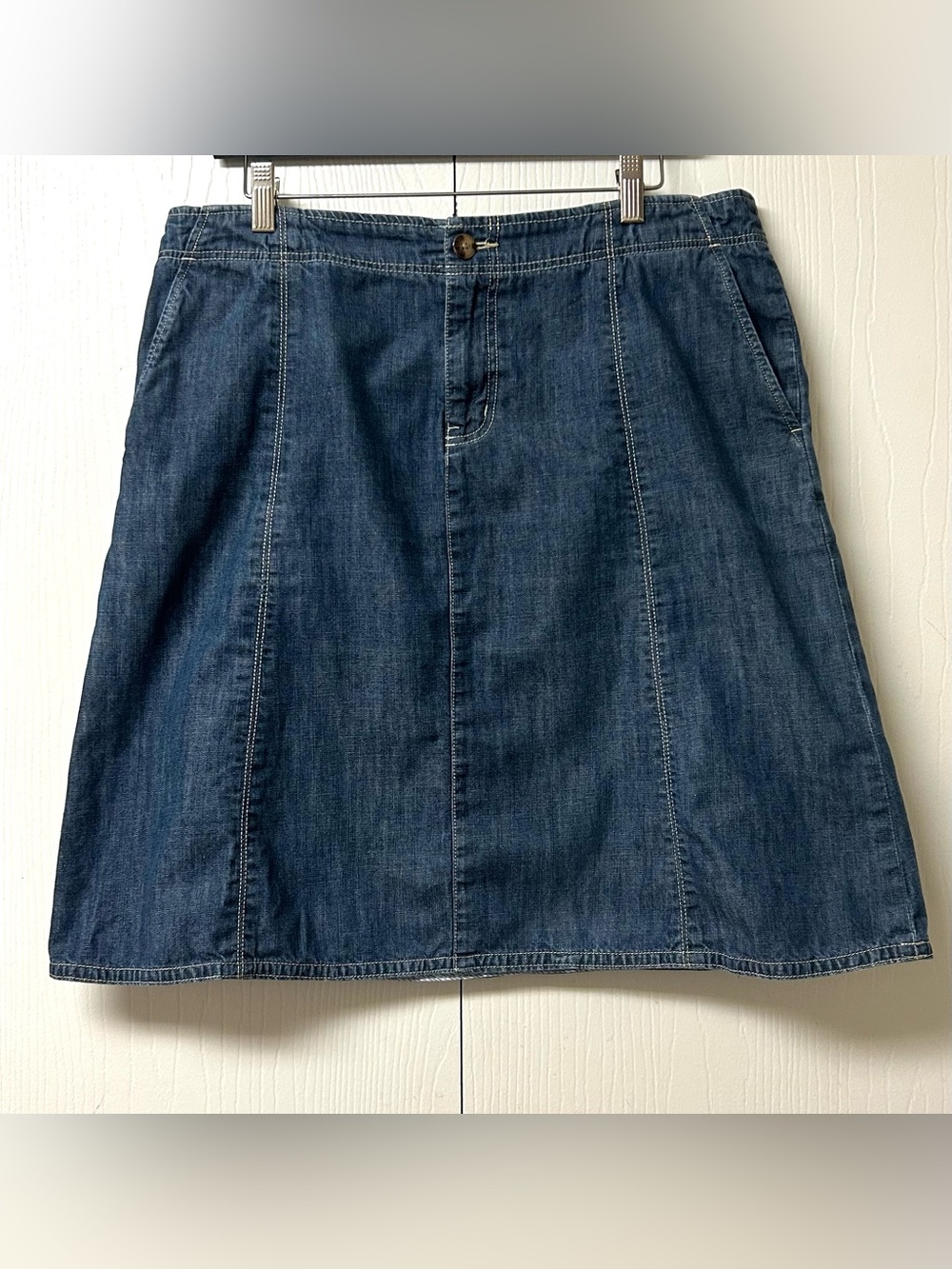 Eddie Bauer Dark Blue Denim A-Line Skirt